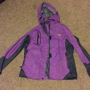 Wantdo Purple Hiking Rain Jacket, Size Large